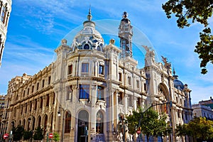 Valencia city Correos building Ayuntamiento square photo