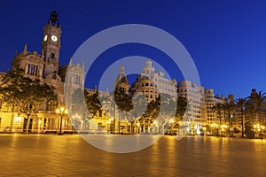 Valencia City Hall on Plaza del Ayuntamiento in Valencia