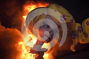 Valencia Fallas, burning huge figures.