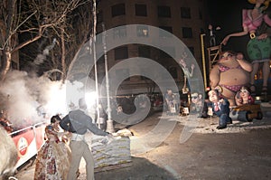 Valencia Fallas, burning huge figures.