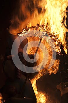 Valencia Fallas, burning huge figures.