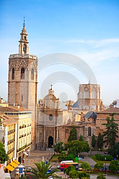 Valencia historic downtown El Miguelete and Cathedral photo