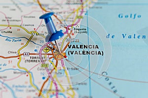 Valencia on map