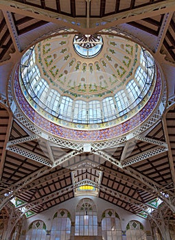 Valencia Mercado Central market dome indoor