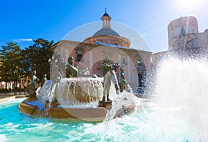 Valencia Neptuno fountain in Plaza de la virgen