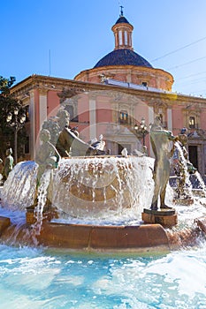 Valencia Neptuno fountain in Plaza de la virgen photo
