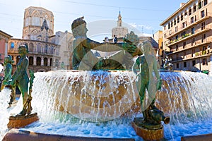 Valencia Neptuno fountain in Plaza de la virgen photo