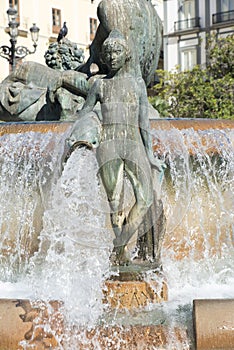 Valencia Neptuno fountain in Plaza de la Virgen photo