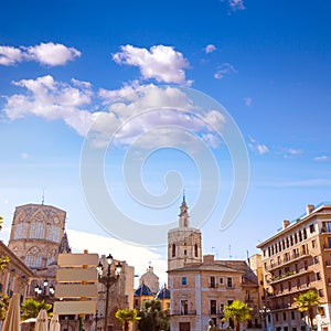 Valencia Plaza cathedral and Miguelete Spain photo
