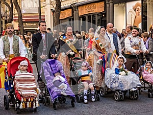 Valencia, Spain, Fallas Parade with Falleras