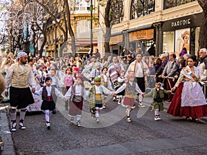 Valencia, Spain, Fallas Parade with Falleras