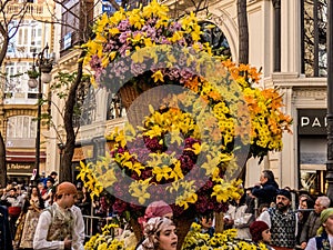 Valencia, Spain, Fallas Parade with Falleras