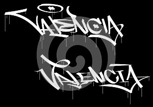 VALENCIA word graffiti tag style