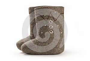 Valenki isolated on white background