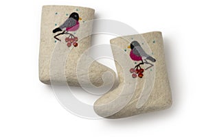 Valenki isolated on white background