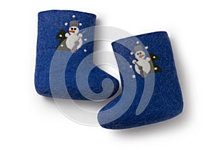 Valenki isolated on white background