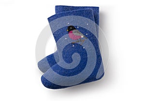 Valenki isolated on white background