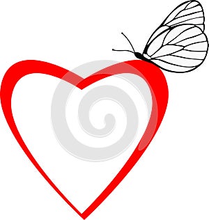 Mariposa corazón marco 