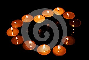 Valentin's heart made of candles