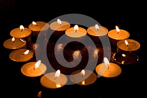 Valentin's heart made of candles