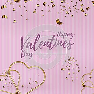 Composition golden hearts.