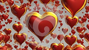 valentine background with hearts A red and yellow fire heart that flickers