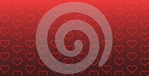 Valentine background of small hearts in red colors