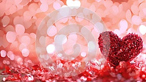 Valentine background sparkling lights. Valentine Hearts Abstract Pink Background. St.Valentine's Day effect