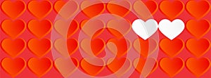 Valentine banners with hearts -  Facebook cover, vector