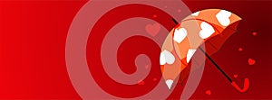 Valentine banners with umbrellas and hearts -  Facebook cover, vector