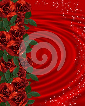 Valentine border Romantic Red Roses