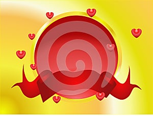 Valentine button with banner