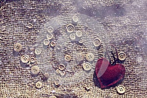 Valentine buttons textile