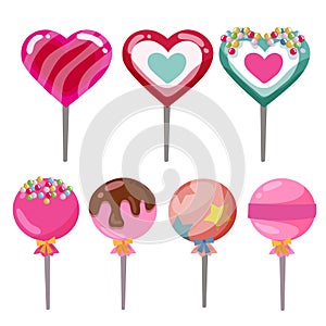 Valentine candy lollipop set