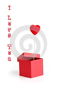 Valentine card with box and heart