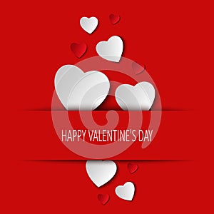 Valentine card with hearts tucked