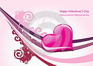 Valentine card illustration on abstract background