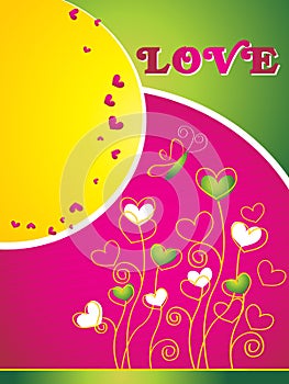 Valentine card illustration on abstract background