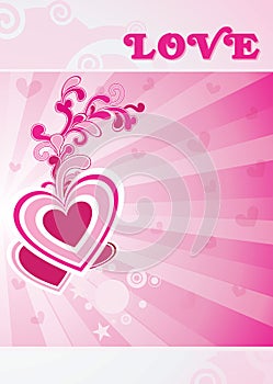 Valentine card illustration on abstract background