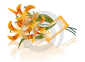 Valentine card with lilies