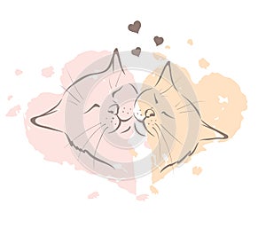 Valentine card -- love cats