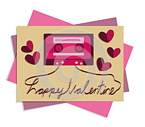 Valentine card picture cassette tape