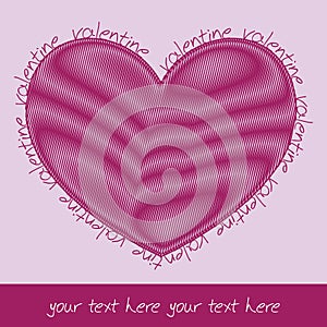 Valentine card with scribbled heart