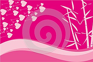 Valentine Cards with Bamboo Background