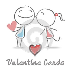 Valentine Cards Shows Valentines Day And Adoration