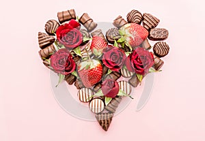 Valentine Chocolates Arranged in Heart Shape