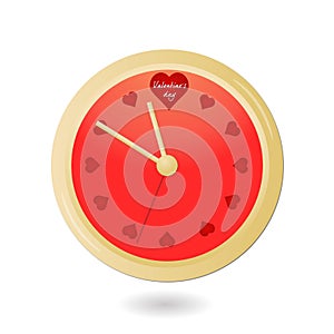Valentine clock with hearts
