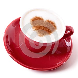 Valentine coffee with chocolate heart