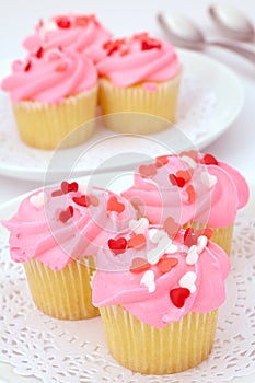 Valentine cupcakes in plate