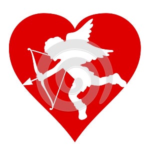 Valentine Cupido silhouette photo